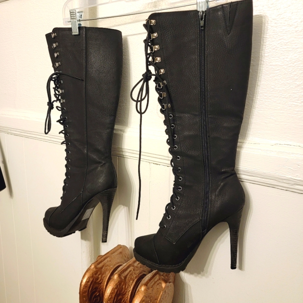 ALDO Knee High laced stiletto boots